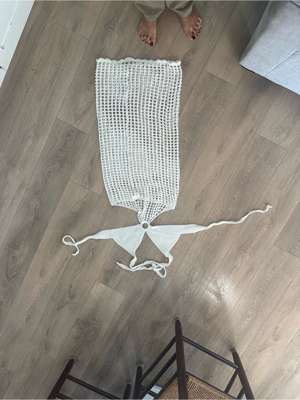 Women’s White Crochet Mesh Beach dress